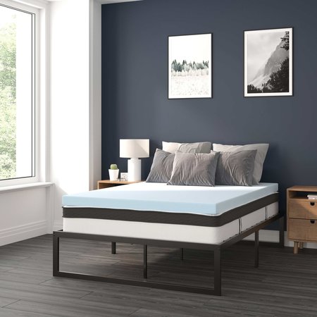 FLASH FURNITURE 10" Full Mattress, 14" Bed frame & 3" Topper Set XU-BD10-10PSM3M35-F-GG